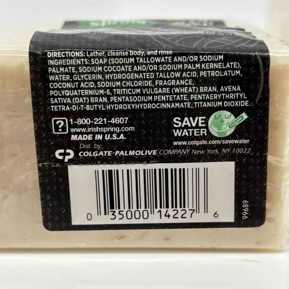 6 Irish Spring Signature For Men Exfoliating Scrub Bars New Sealed Milled Oats